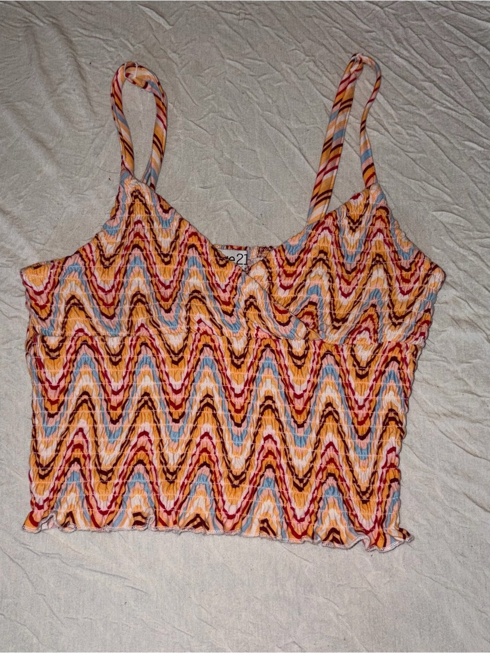 Rue21 multicolored v-neck crop top